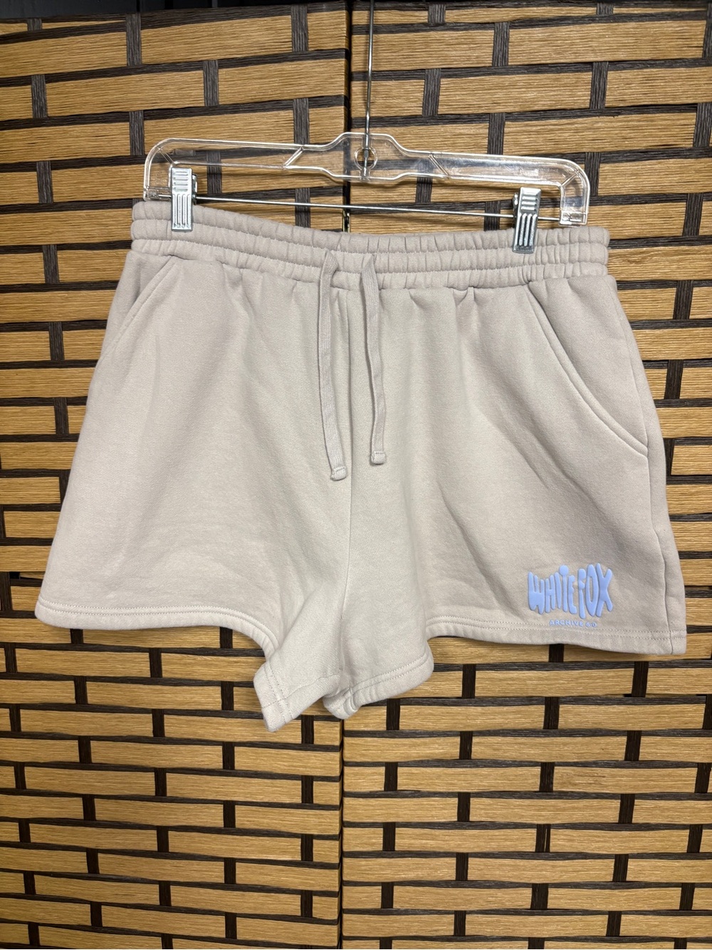 White fox tan shorts size large